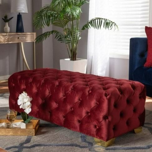 BRONTE Modern Velvet Tufted Bench