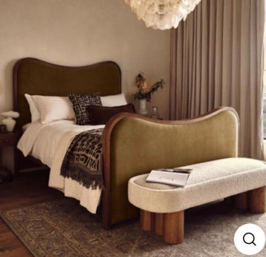 CELRA King Size Olive Green Bed