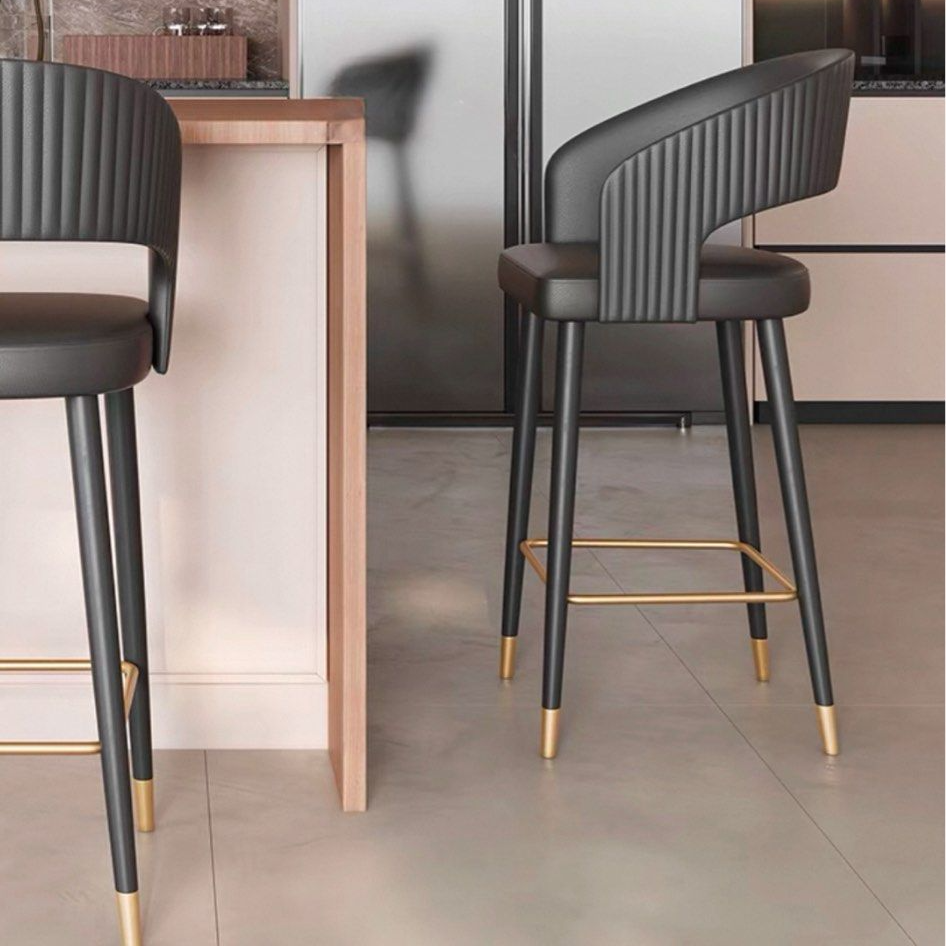 BREG Modern Leather Bar Stool