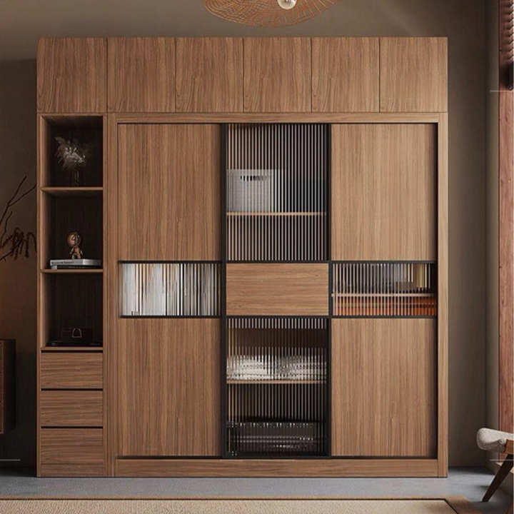 CALAGRE Modern Solid Wood Walnut Wardrobe