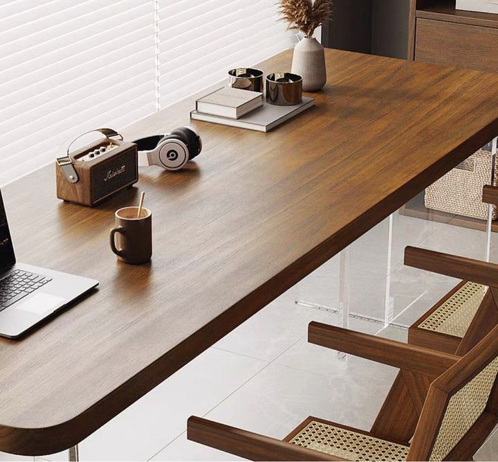 ATHANAS Modern Solid Wood With Acrylic Study Table