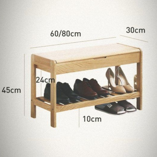 CARMINE Solid Wood Bench with Storage