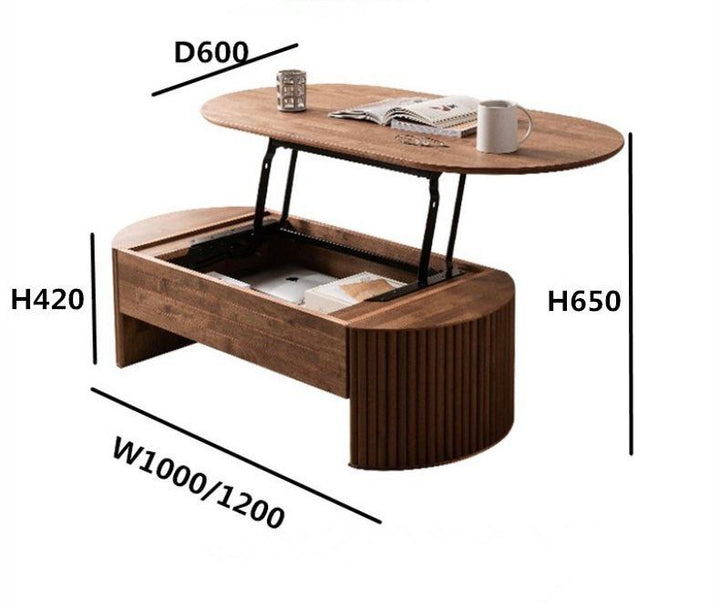 GAINZA Extendable Walnut Coffee Table
