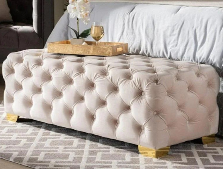 BRONTE Modern Velvet Tufted Bench