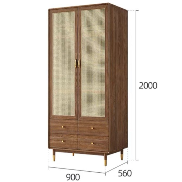 CARUS Vintage Rattan Wardrobe