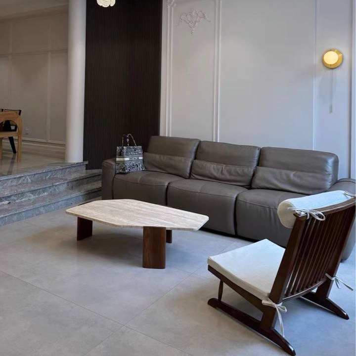 CYRUS Modern Travertine Coffee Table