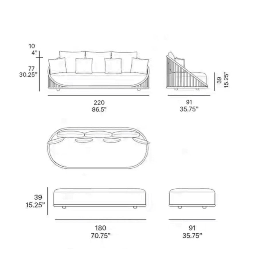 SOROKU Japandi Solid Wood Sofa