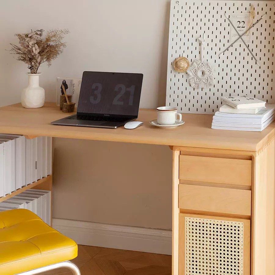 CICCI Scandinavian Solid Wood Study Table