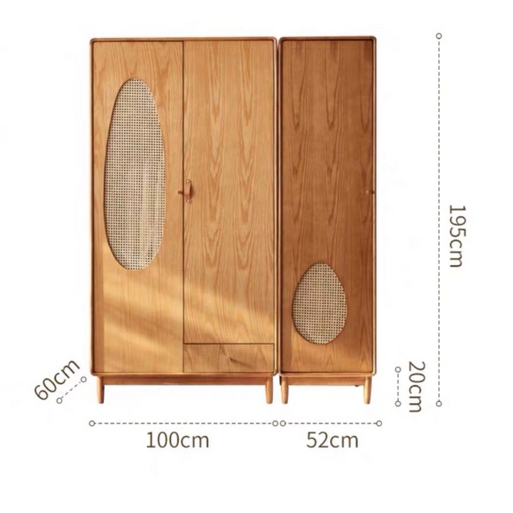 CURTIS Japandi Solid Wood Wardrobe