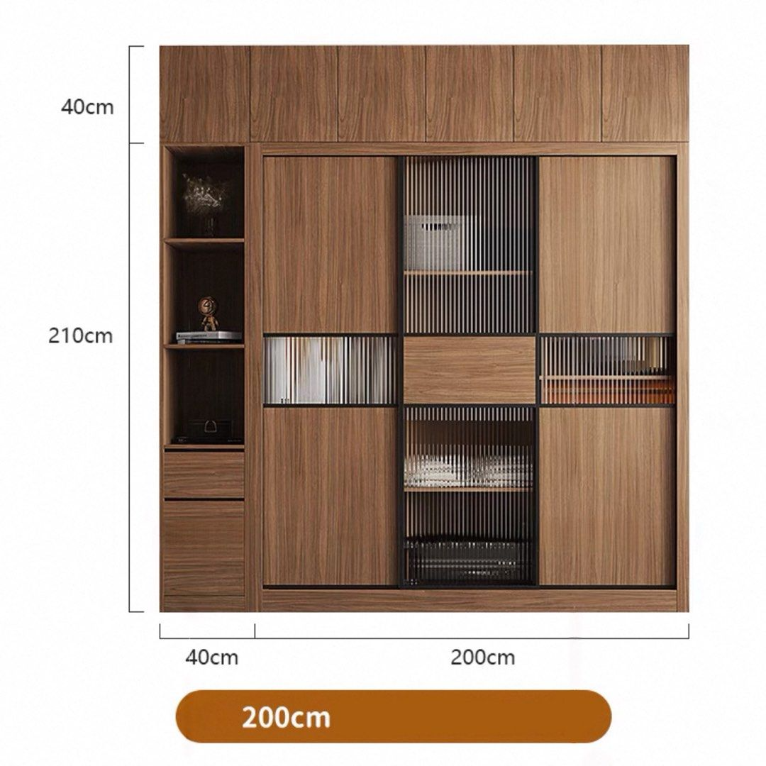 CALAGRE Modern Solid Wood Walnut Wardrobe