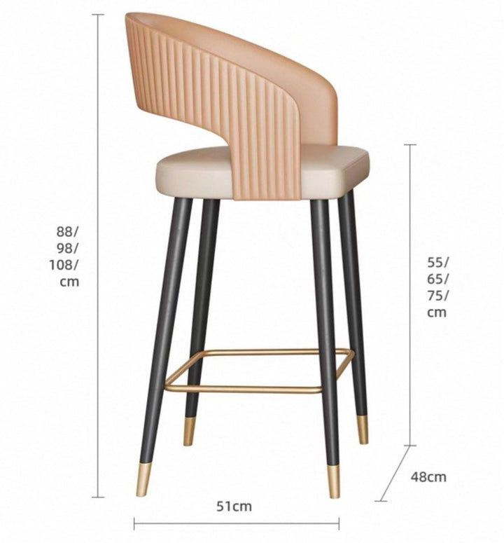 BREG Modern Leather Bar Stool