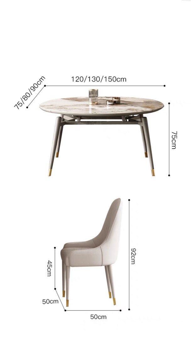 FOSTER Modern Marble Extendable Dining Table