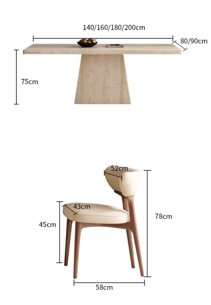 CALVERA Modern Travertine Dining Table