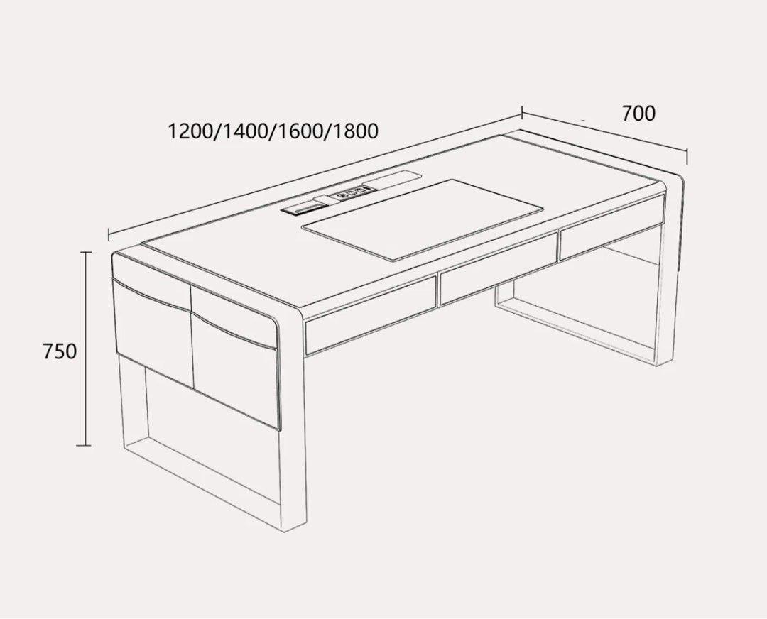 CLETUS Modern Saddle Leather Study Table
