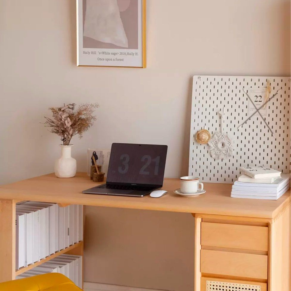 CICCI Scandinavian Solid Wood Study Table