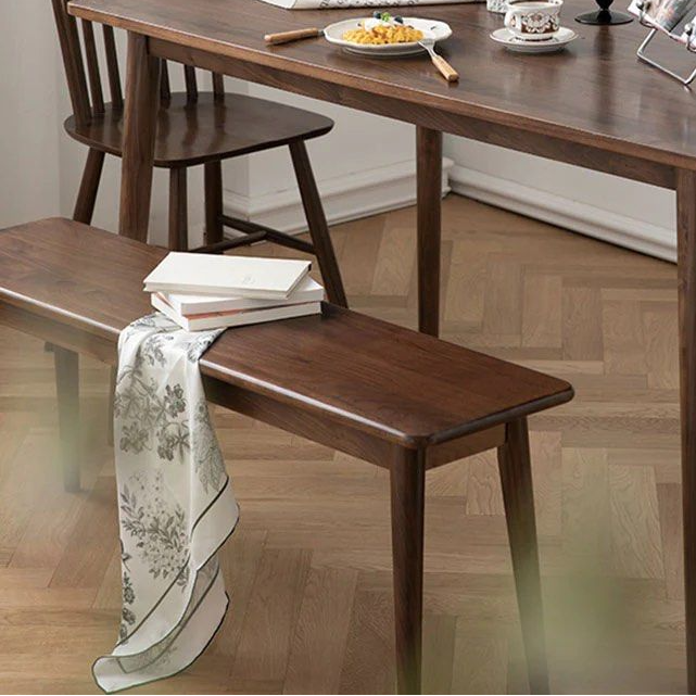 CLOVER Solid Dark Walnut Bench