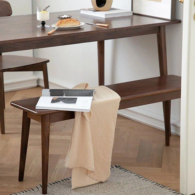 CLOVER Solid Dark Walnut Bench