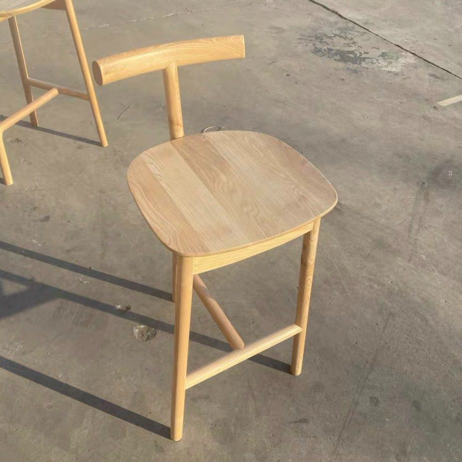 SILA Modern Solid Wood Bar Stool
