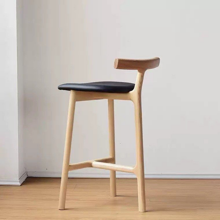 SILA Modern Solid Wood Bar Stool