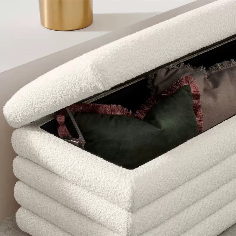 COLBY Modern Boucle Storage Bench
