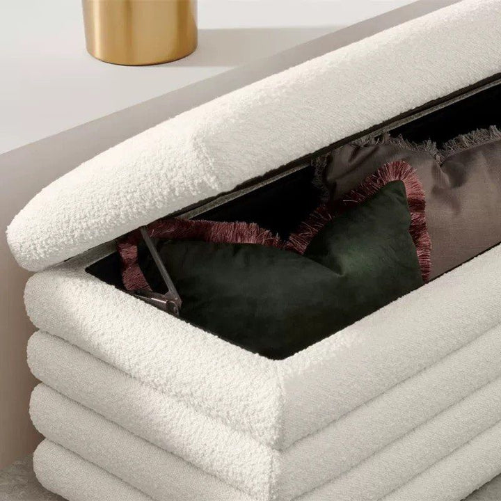 COLBY Modern Boucle Storage Bench