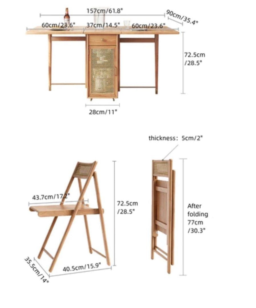 CHANDLER Foldable Dining Table & Chair Set