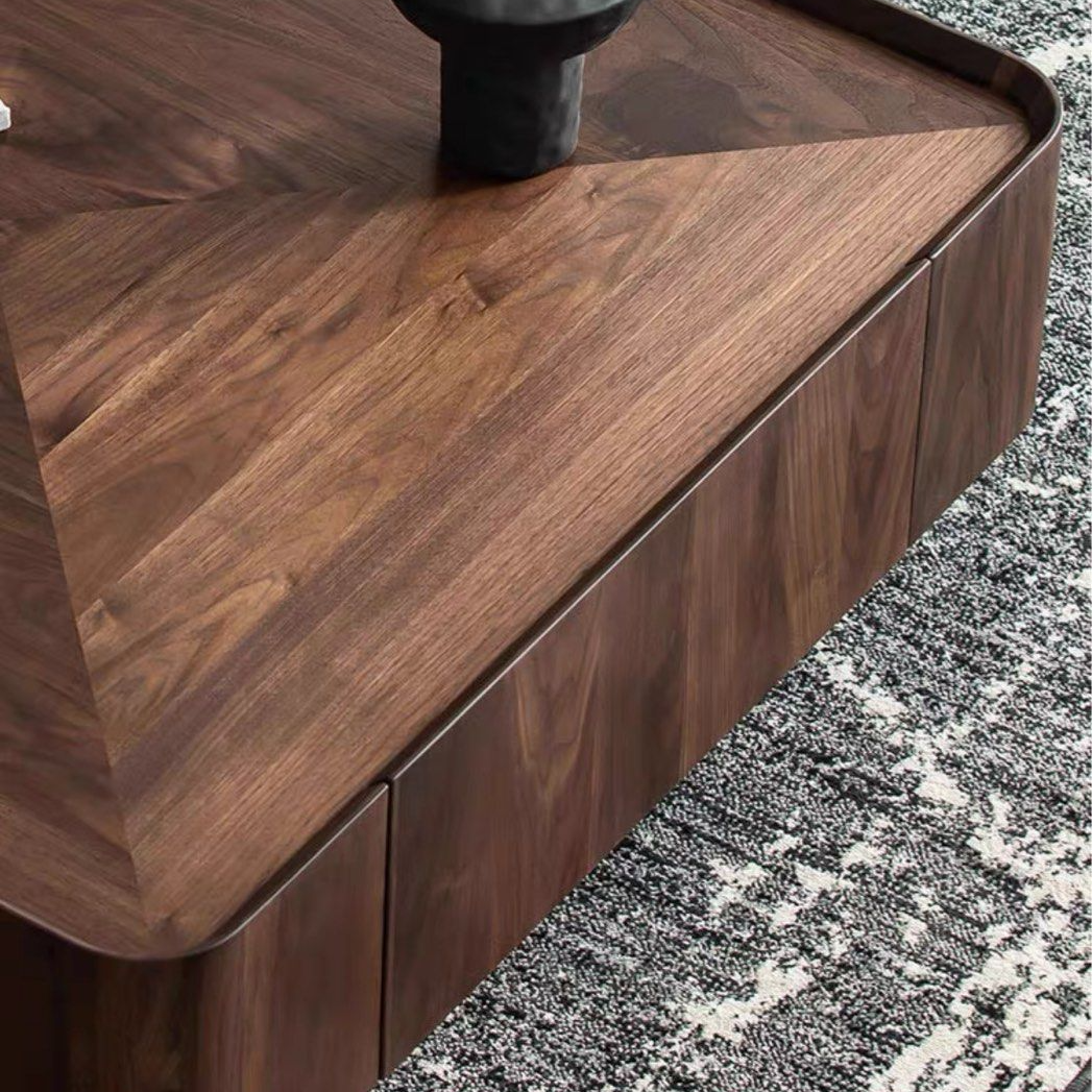 CACIO Modern Walnut Coffee Table & TV Console