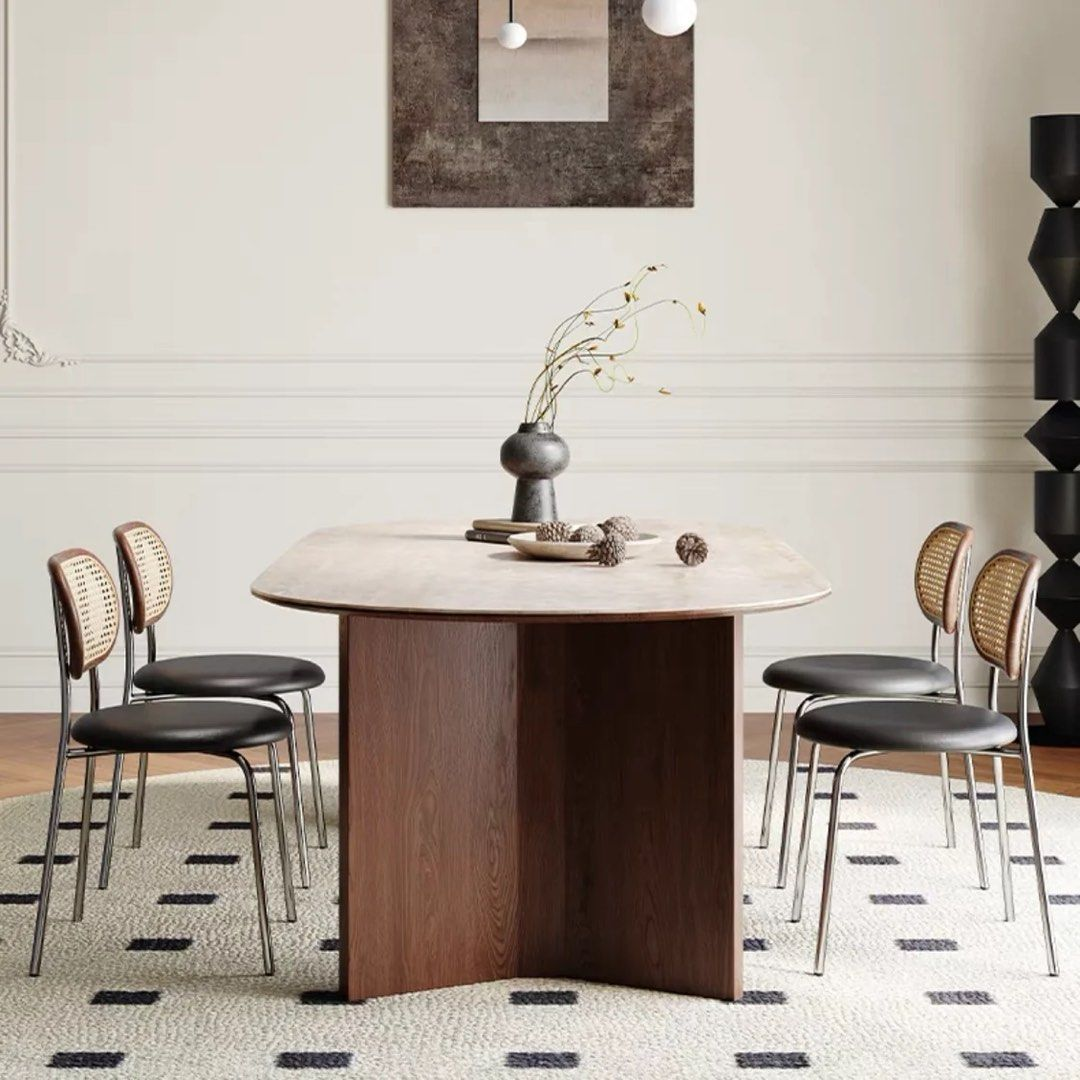 CAMERON Modern Travertine Dining Table