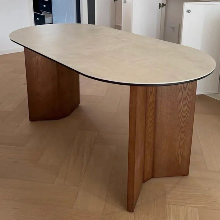 CAMERON Modern Travertine Dining Table