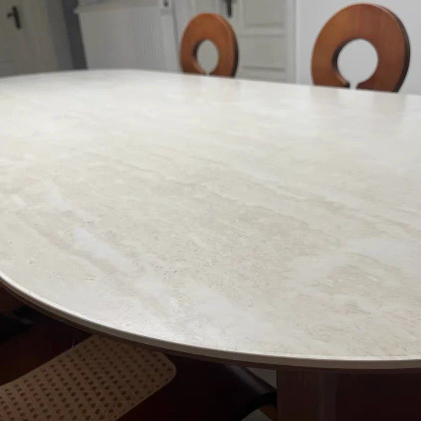CAMERON Modern Travertine Dining Table