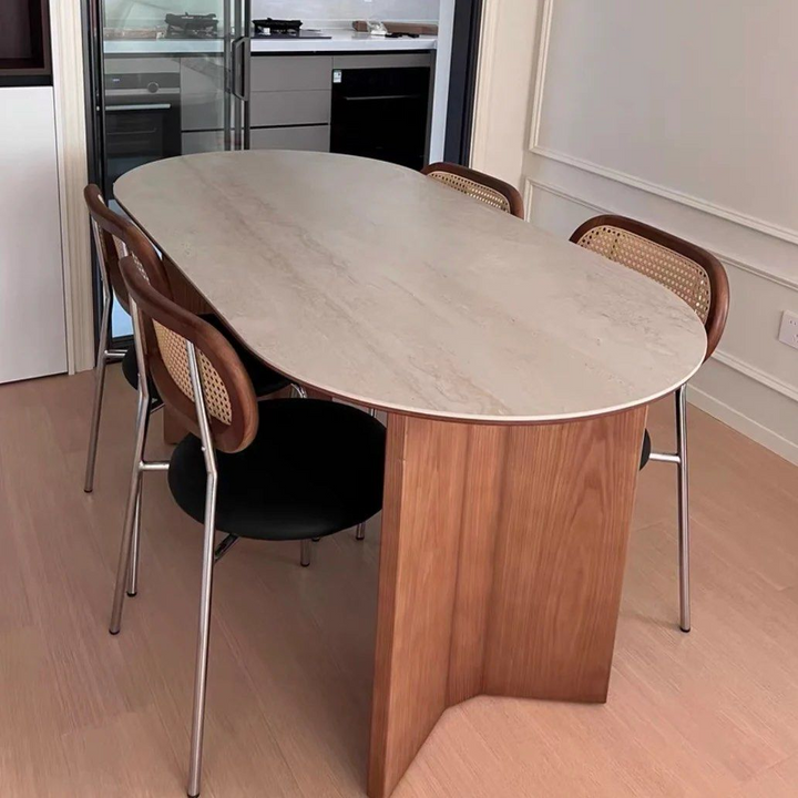 CAMERON Modern Travertine Dining Table