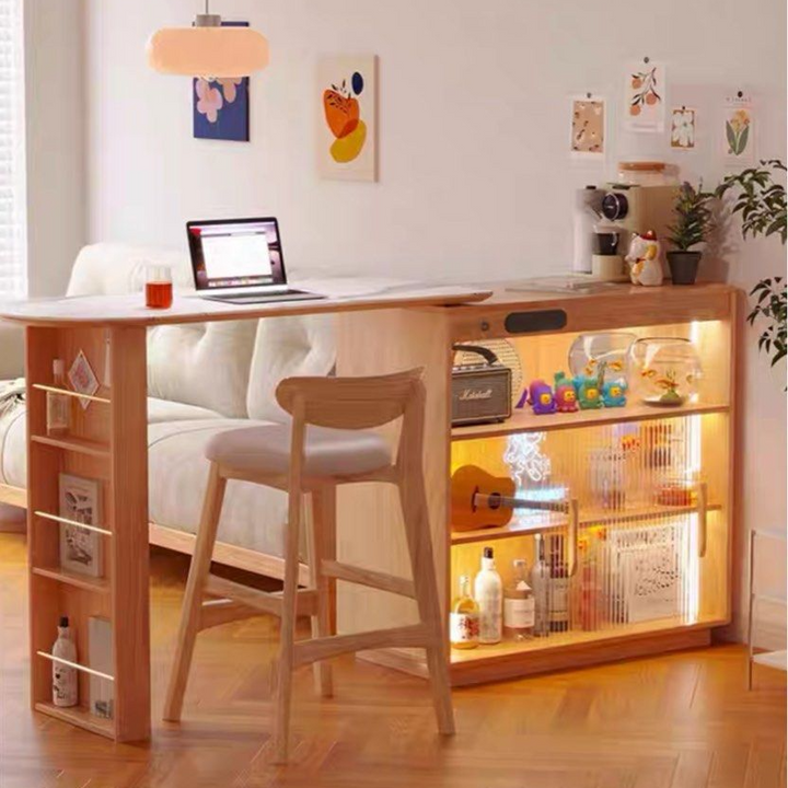 BRAVS Extendable Bar Table Cabinet