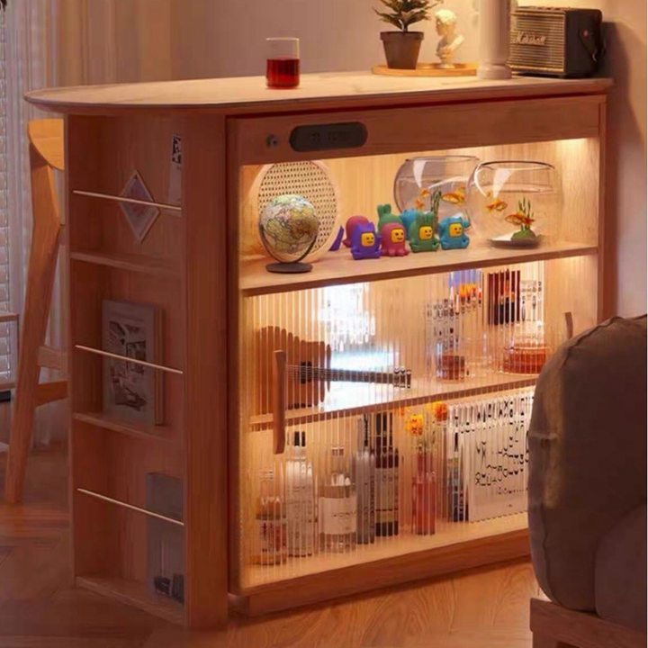 BRAVS Extendable Bar Table Cabinet