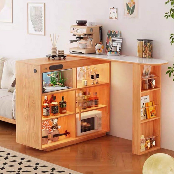 BRAVS Extendable Bar Table Cabinet