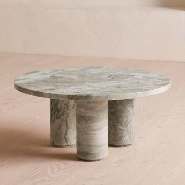 SIGNACIO Modern Marble Round Coffee Table