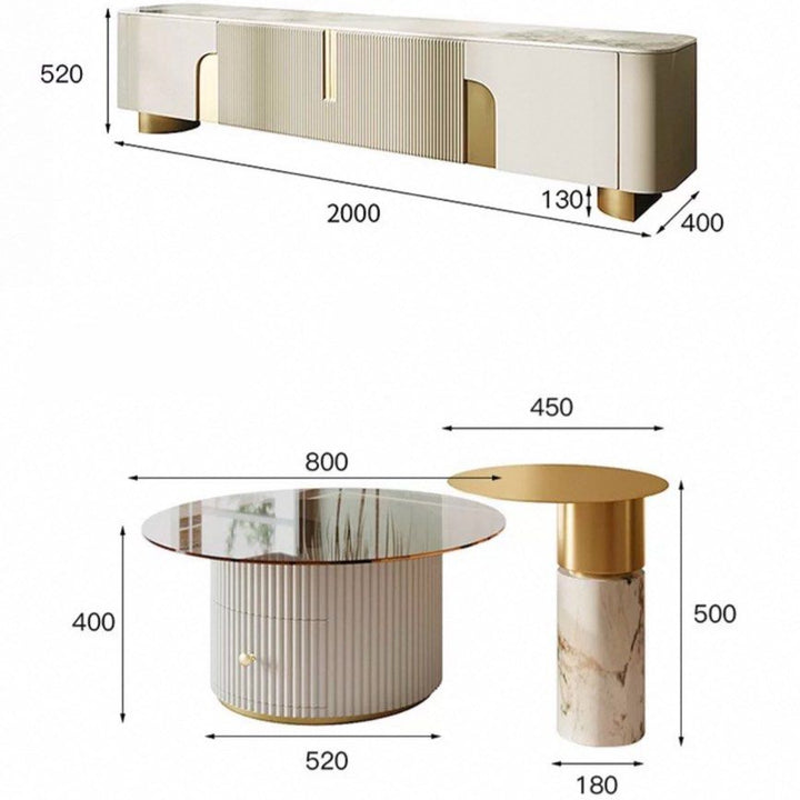 BAYJE Modern Sintered Stone TV Console