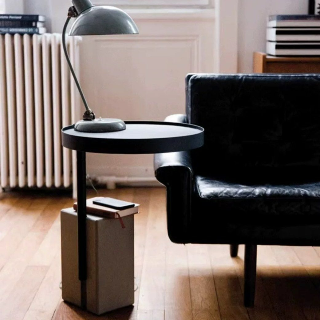 CORRINO Modern Concrete Metal Side Table