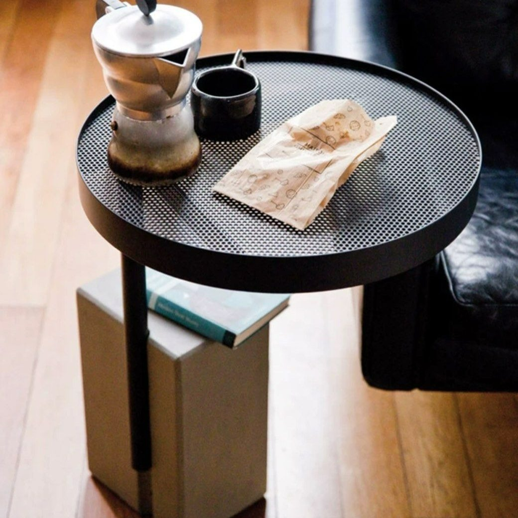 CORRINO Modern Concrete Metal Side Table