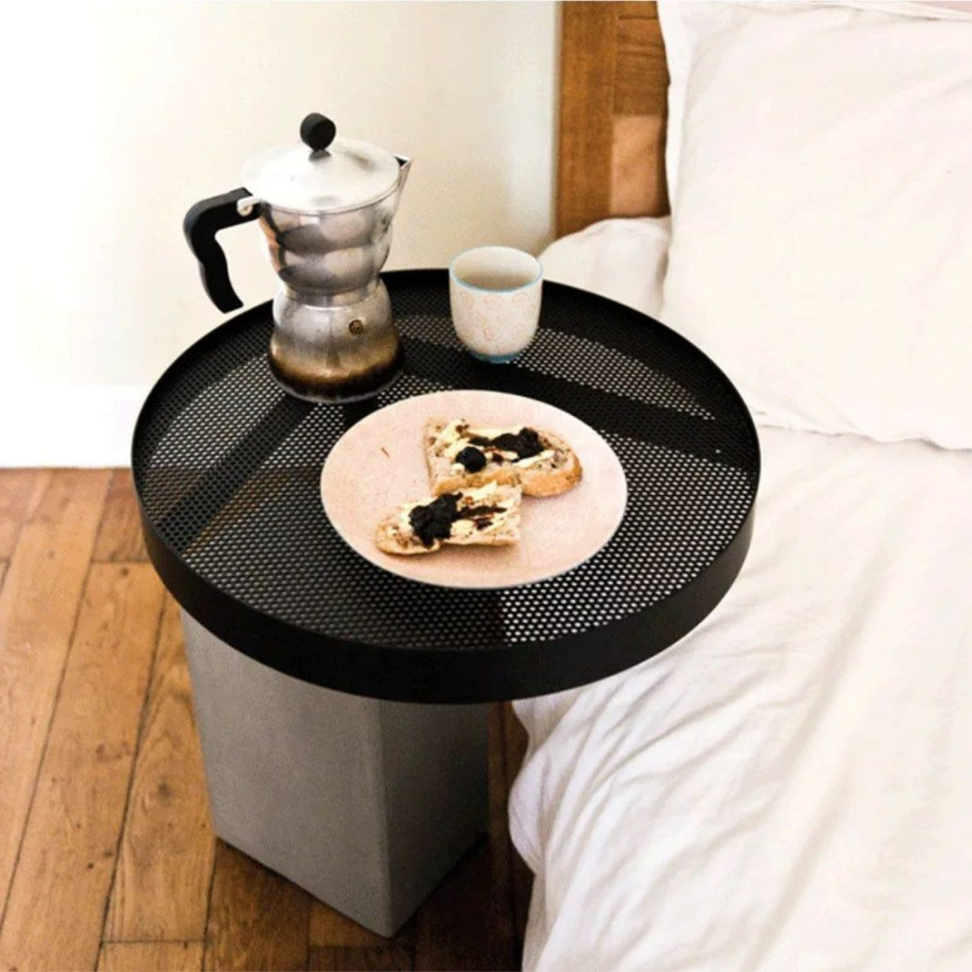 CORRINO Modern Concrete Metal Side Table