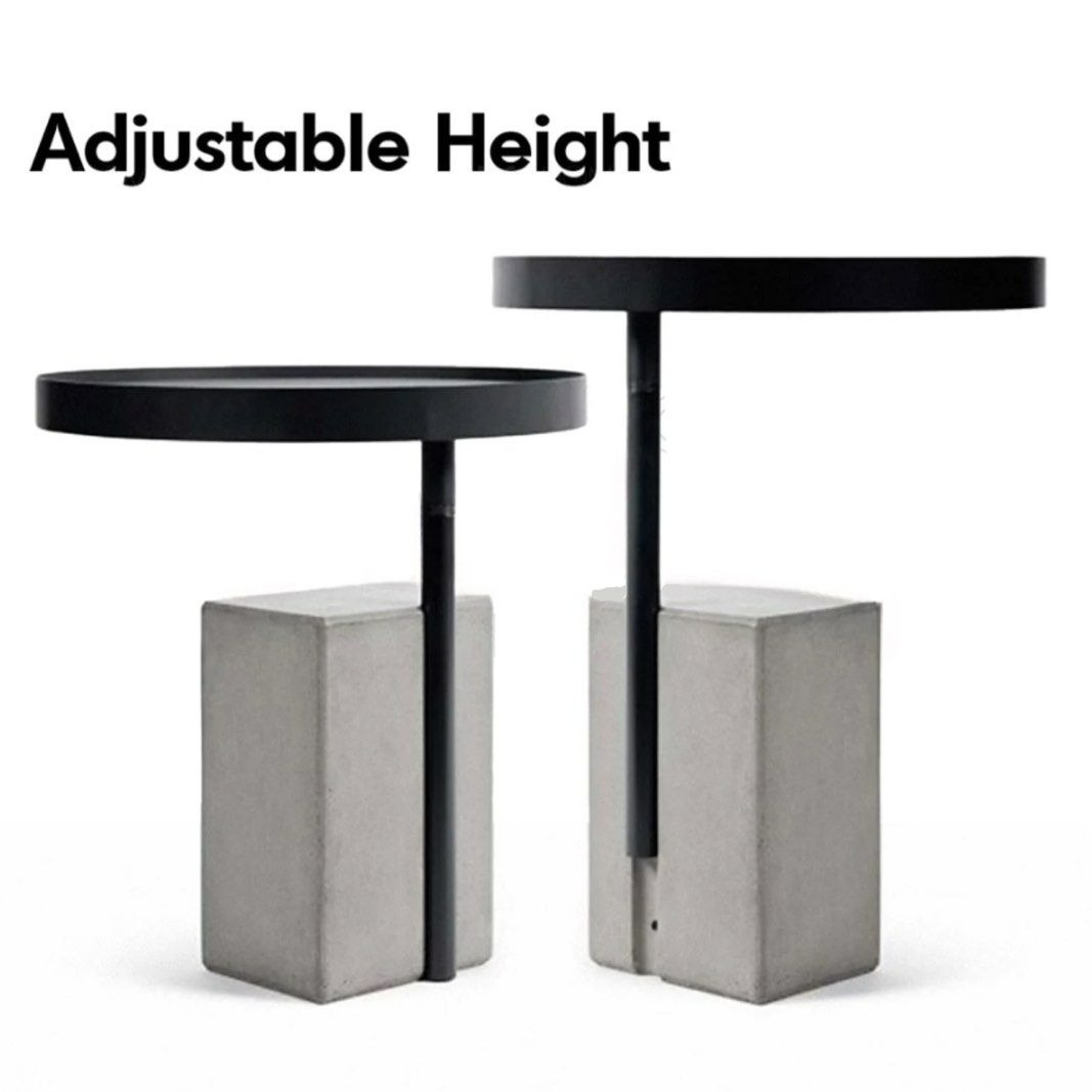 CORRINO Modern Concrete Metal Side Table