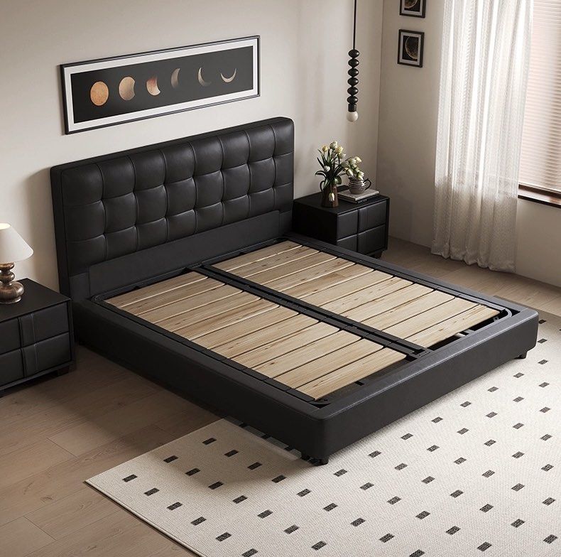 BLADE Modern Leather Storage Bedframe