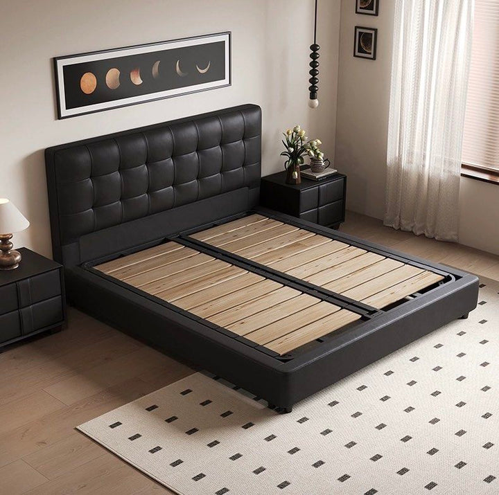 BLADE Modern Leather Storage Bedframe