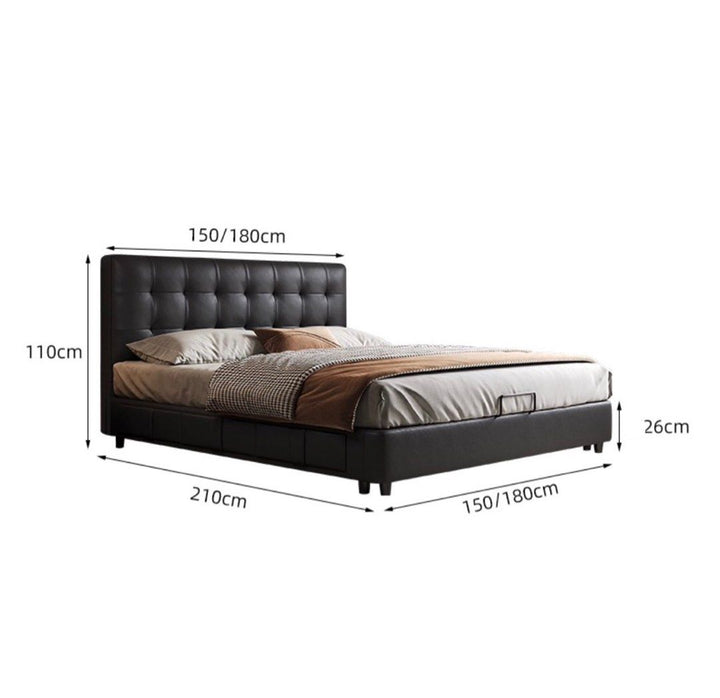 BLADE Modern Leather Storage Bedframe