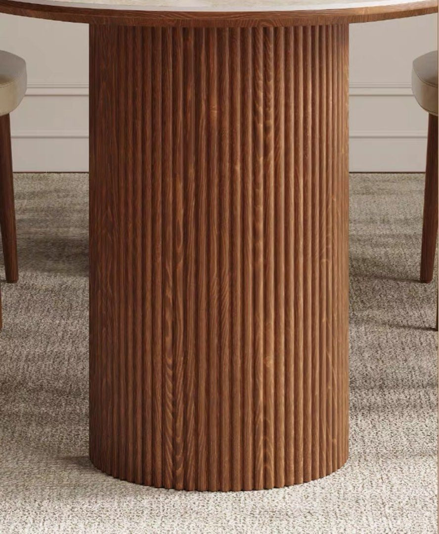 CLARENCE Japandi Travertine Sintered Stone Dining Table