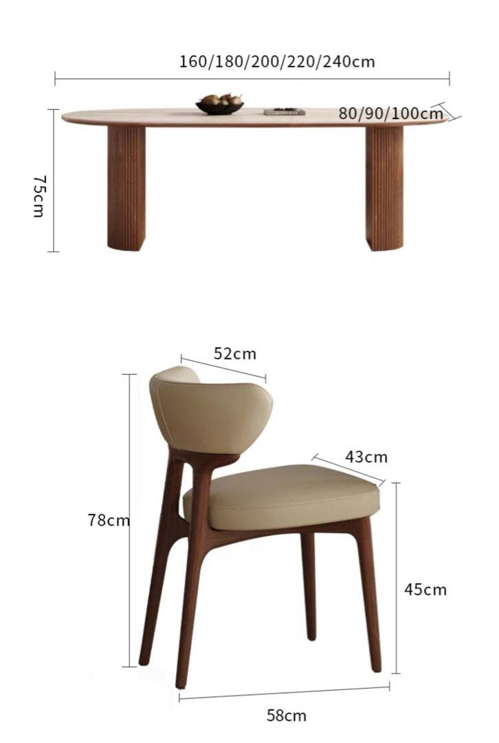 CLARENCE Japandi Travertine Sintered Stone Dining Table