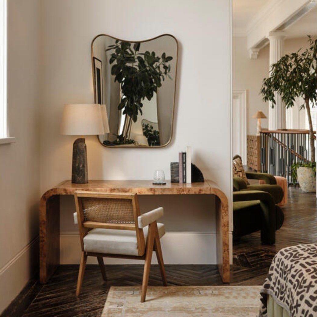 CORBIN Modern Mappa Burl Study Desk