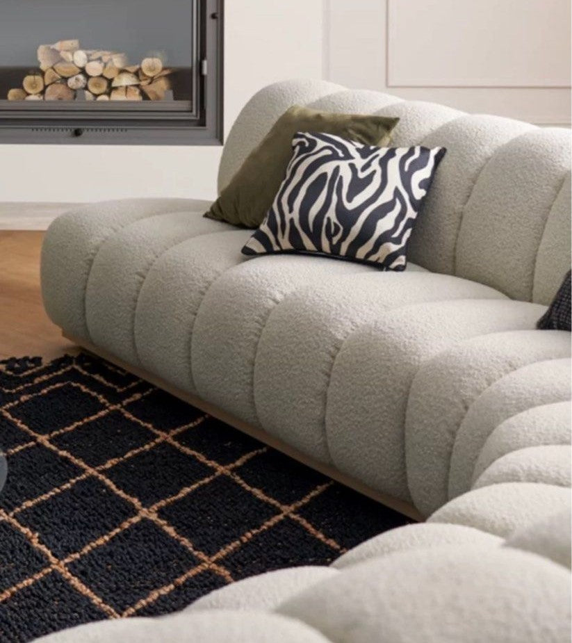 CELINEA Modern Curved Boucle Sofa