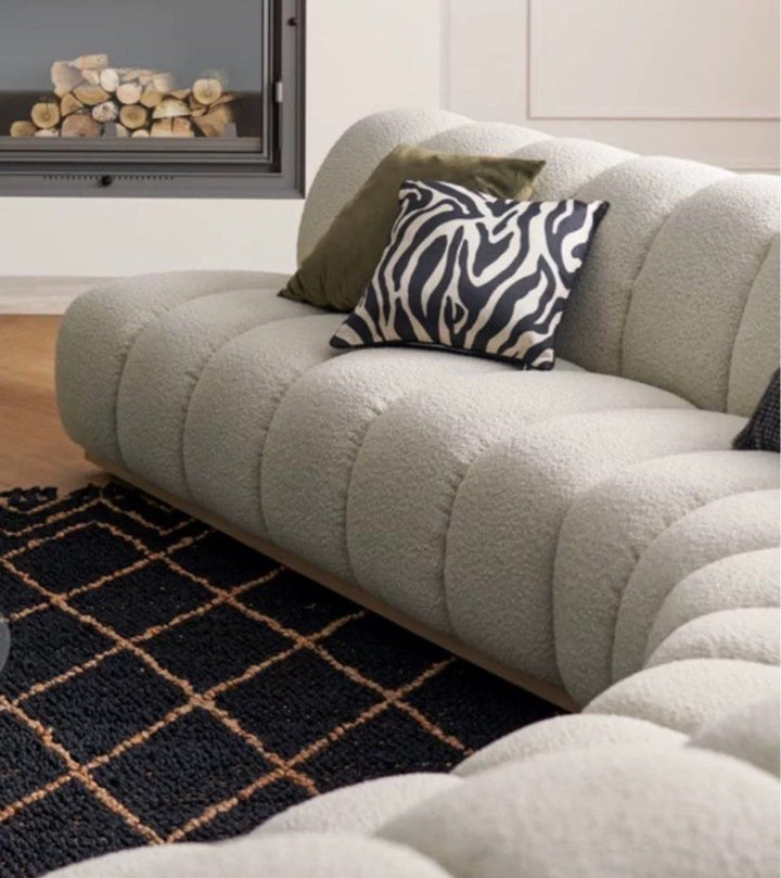 CELINEA Modern Curved Boucle Sofa