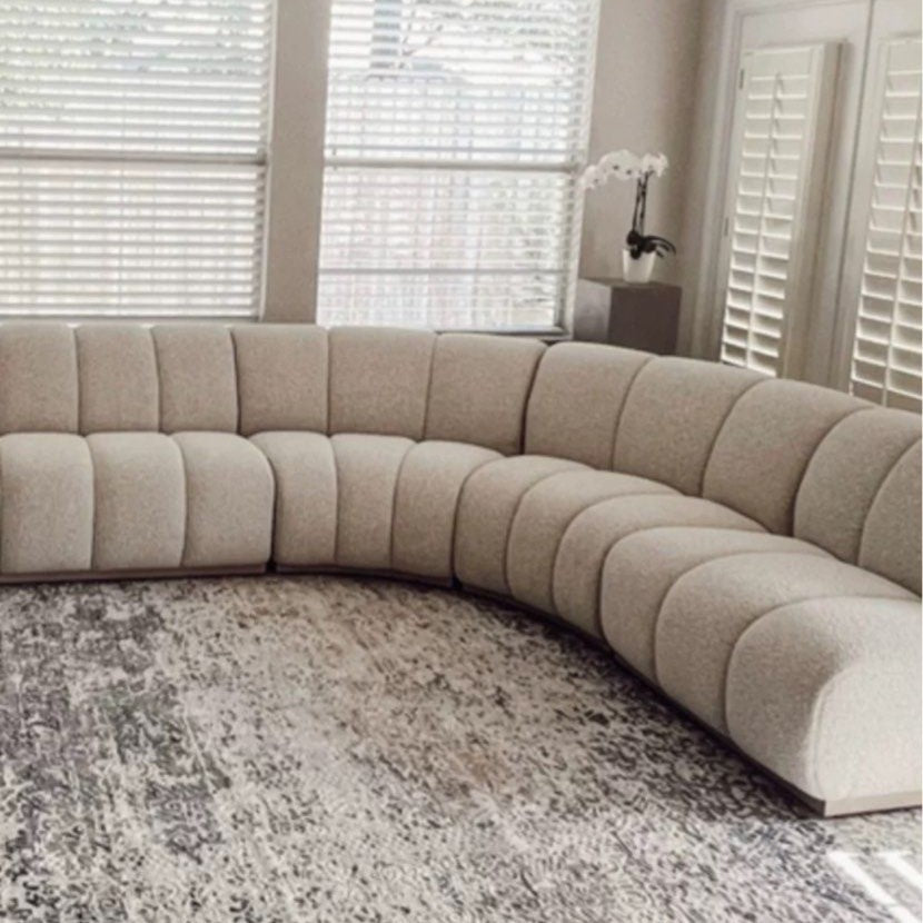 CELINEA Modern Curved Boucle Sofa