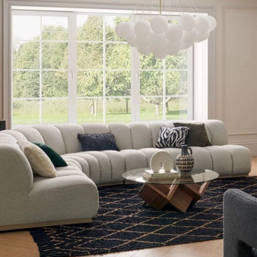CELINEA Modern Curved Boucle Sofa